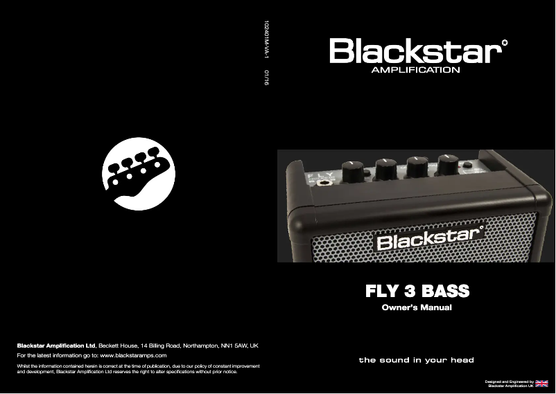 First page image of the manual for FLY 3 Bass