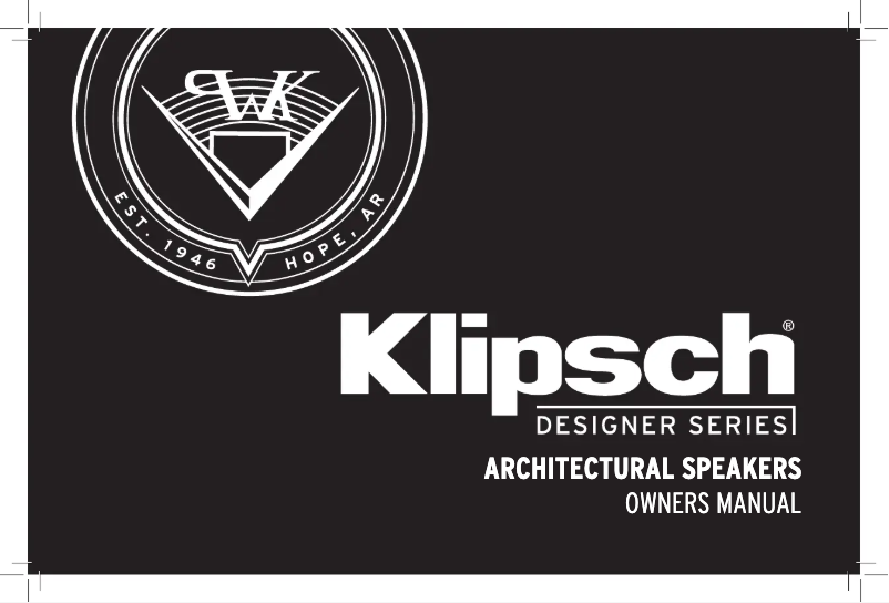 Page 1 of the manual Instruction Manual Klipsch DS-180CSM