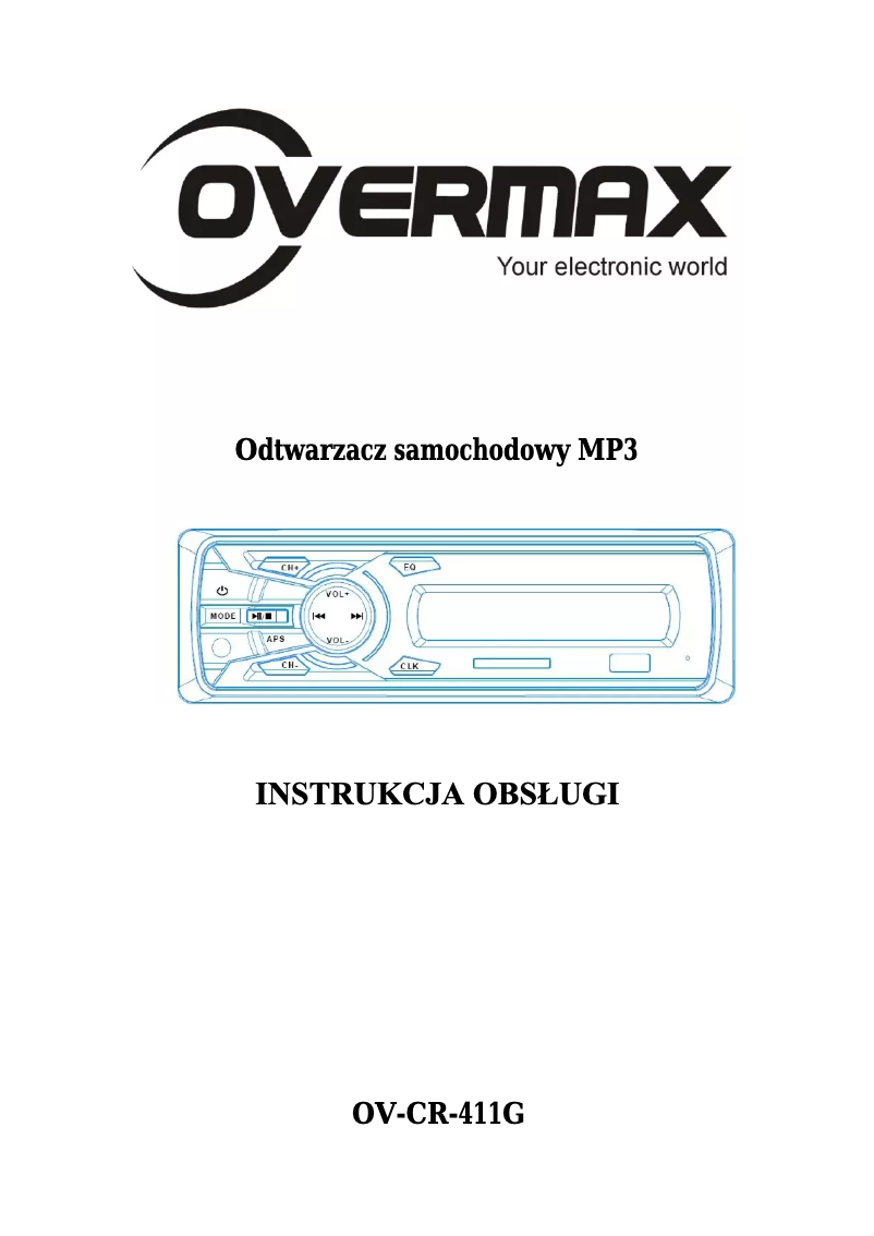 Page 1 of the manual User Manual Overmax CR-411G