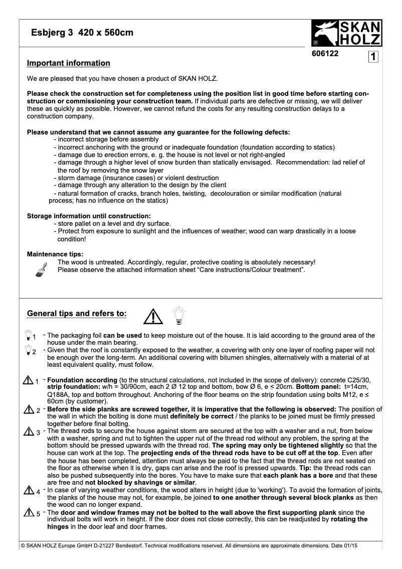 Page 1 de la notice Manuel utilisateur Skan Holz Esbjerg 3