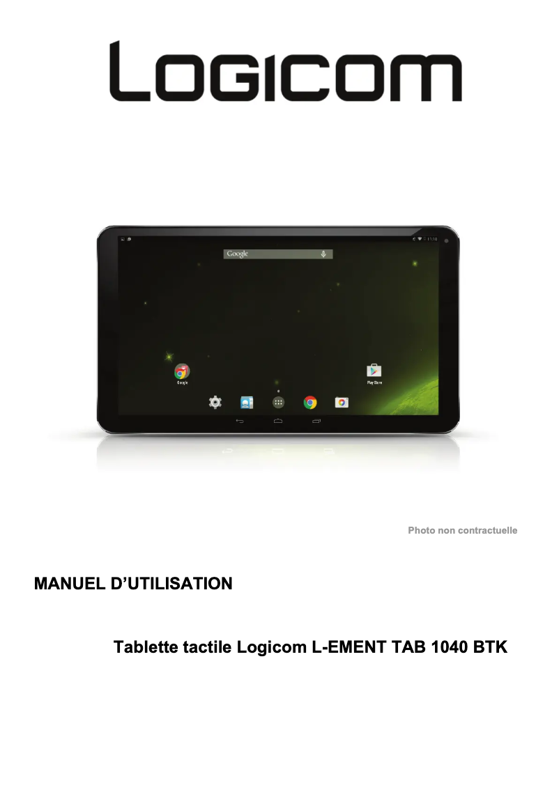 First page image of the manual for L-Ement Tab 1040 BTK