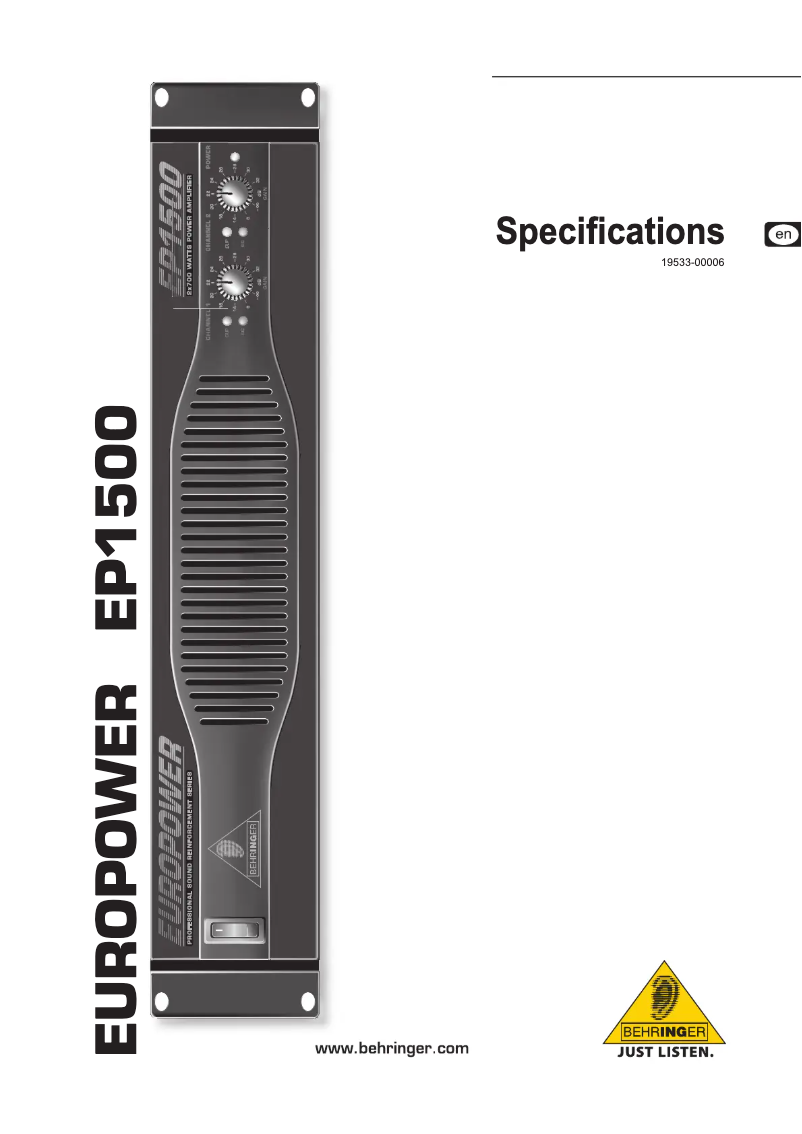 First page image of the manual for Europower EP1500