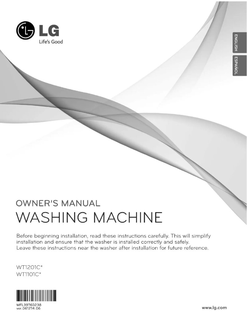 Page 1 of the manual User Manual LG WT1201CV