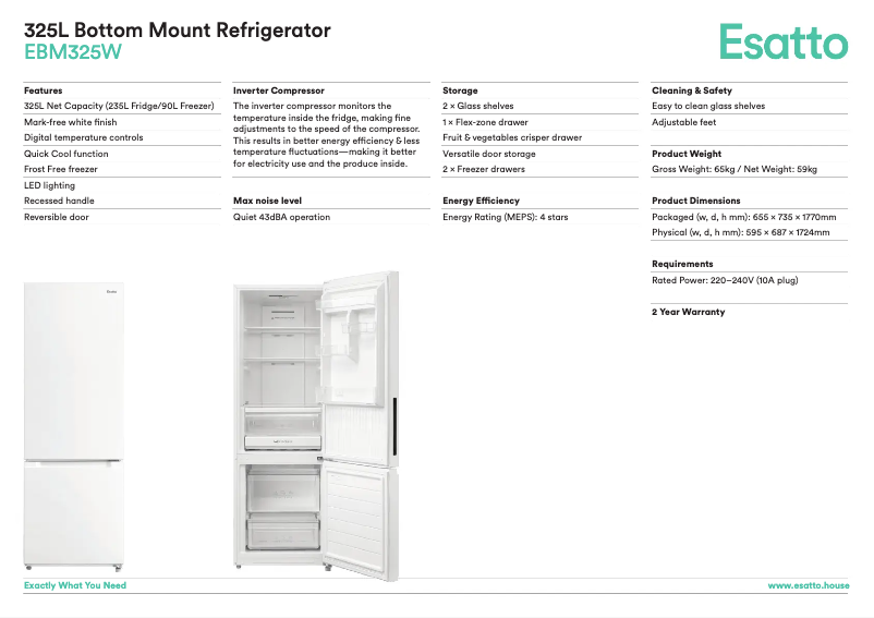 First page image of the manual for EBM325W