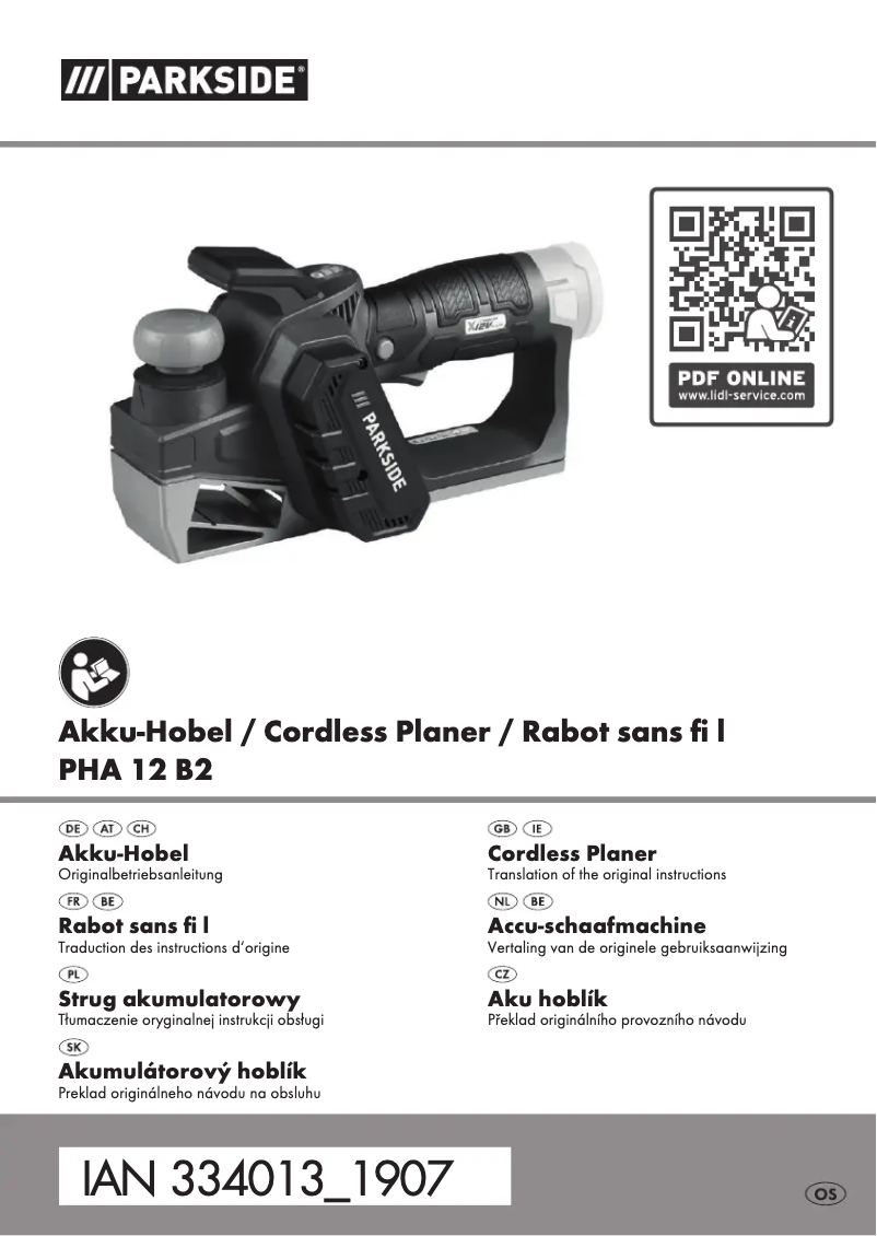 Page 1 of the manual User Manual Parkside PHA 12 B2