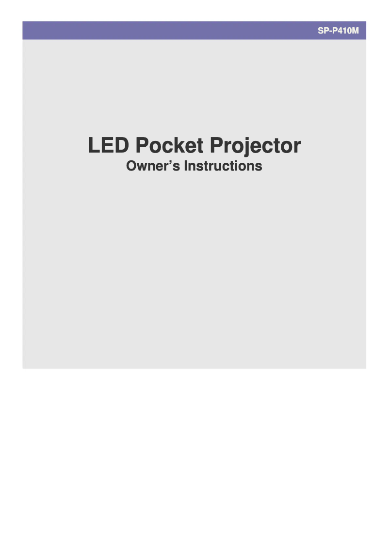 First page image of the manual for P410