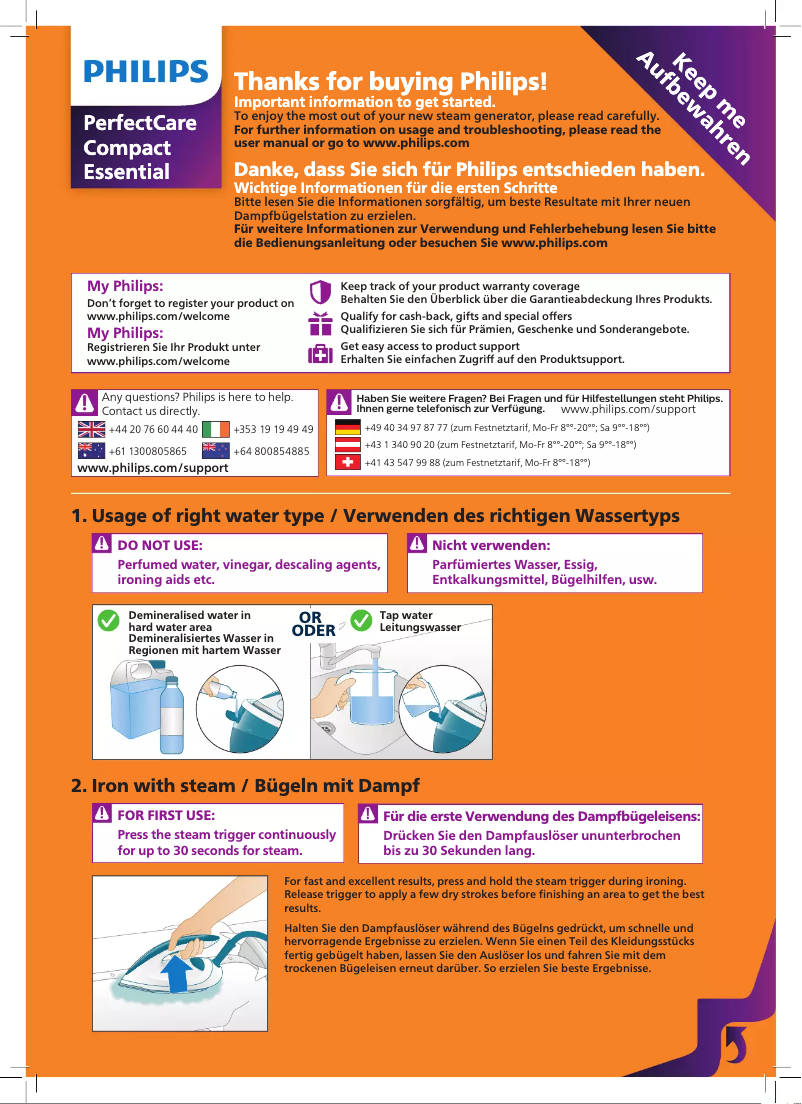 First page image of the manual for Perfectcare Compact Essential GC6815