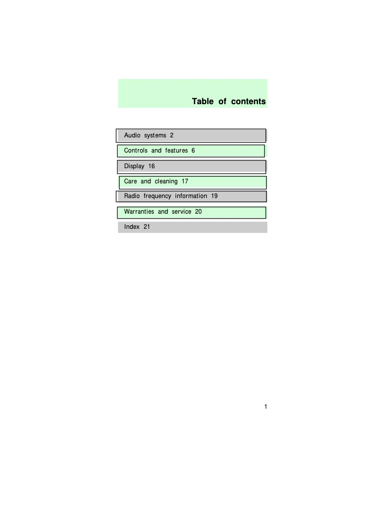 First page image of the manual for Taurus (1997)