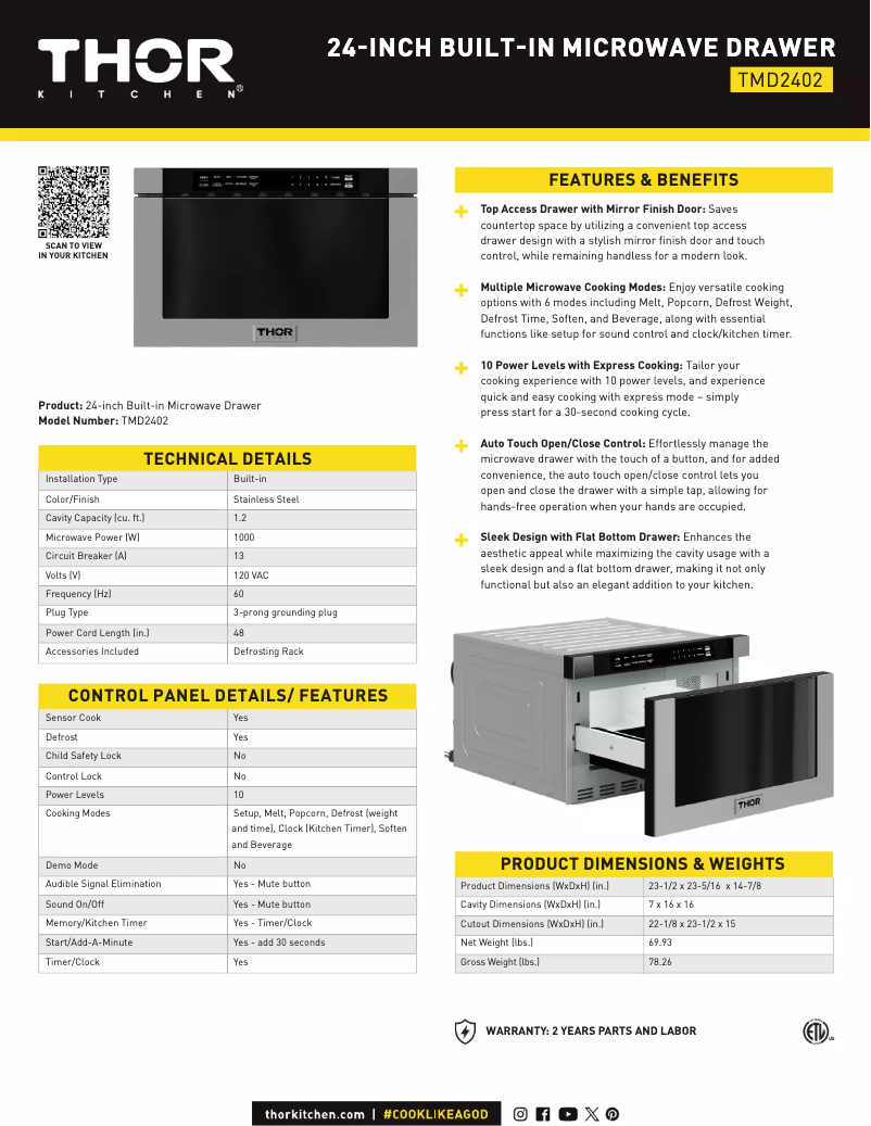 First page image of the manual for TMD3002