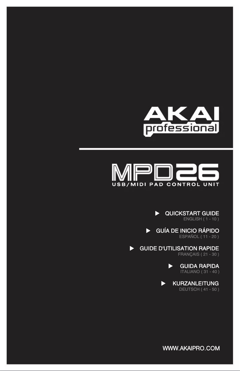Page 1 of the manual User Manual AKAI MPD26