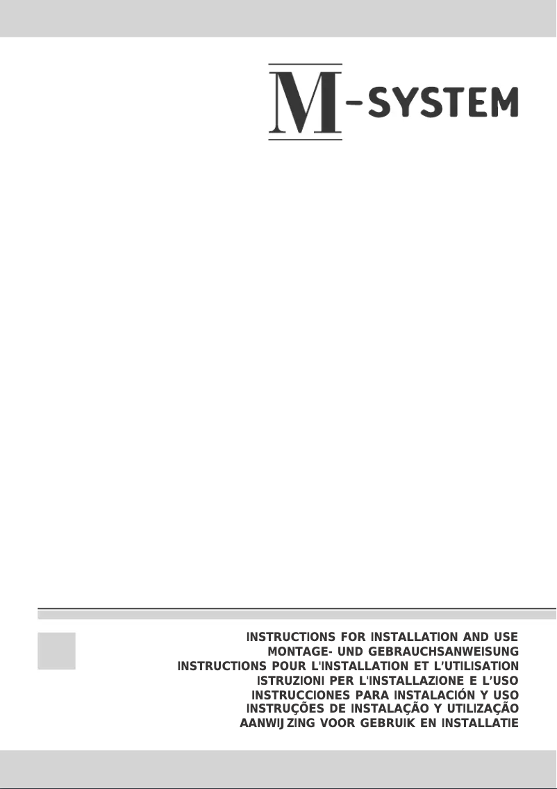 Page 1 of the manual User Manual M-System MU-70