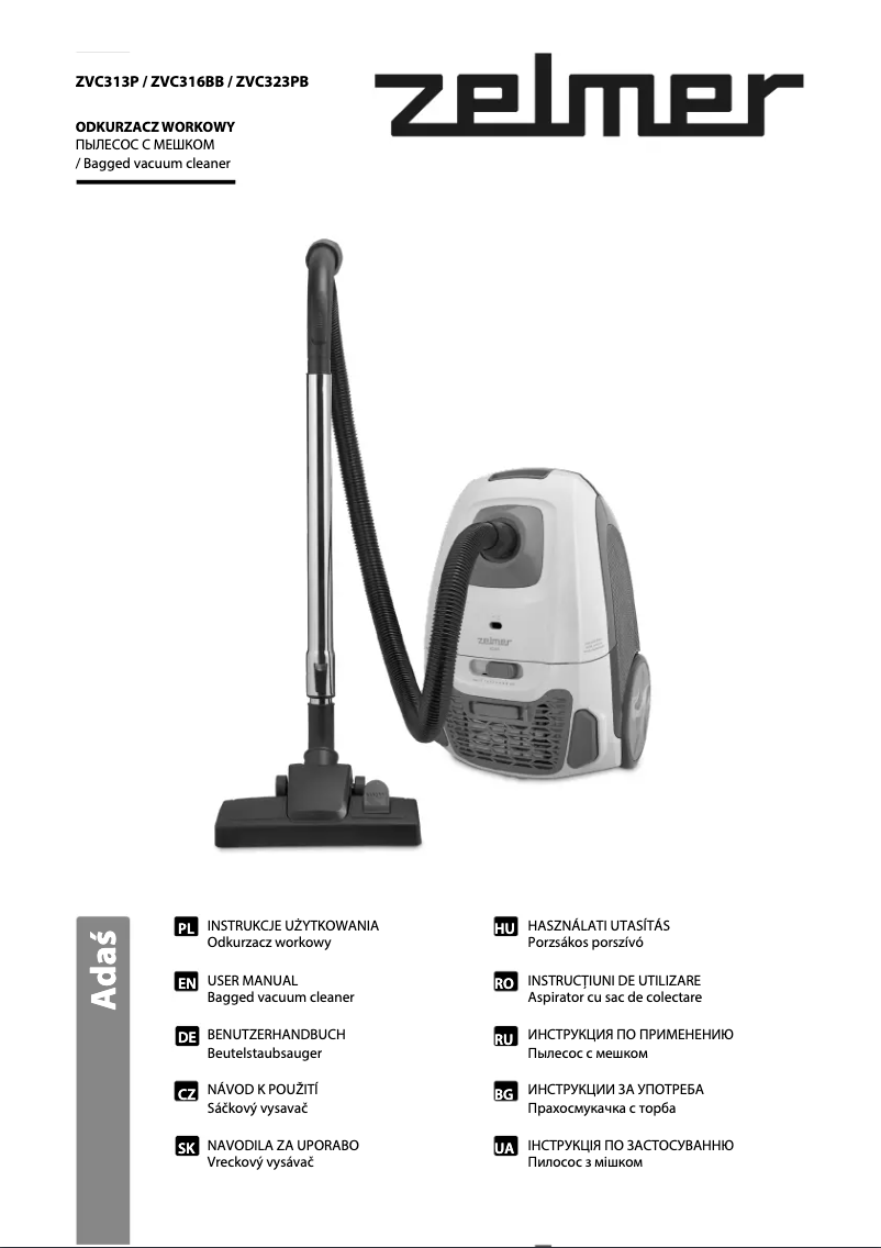 First page image of the manual for Adaś ZVC323PB