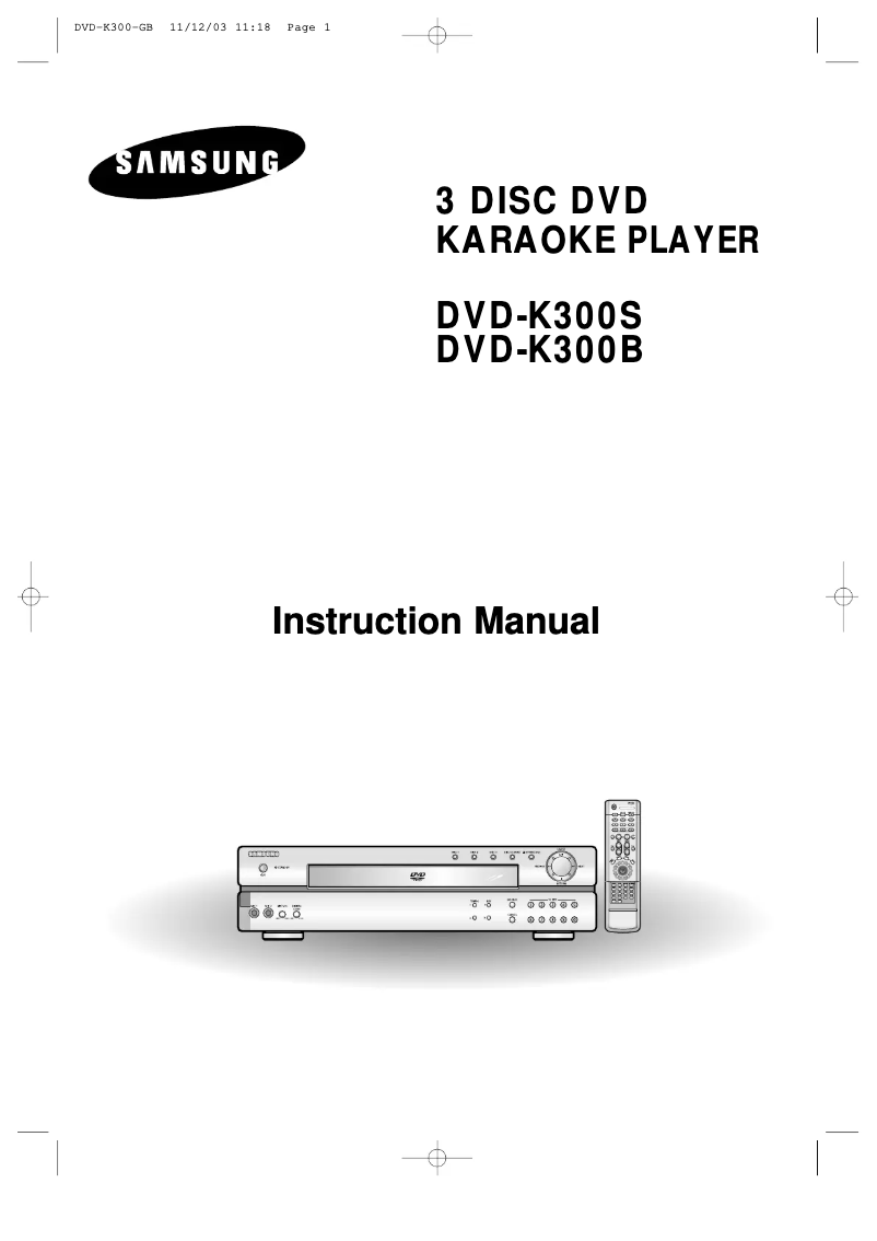 Page 1 of the manual User Manual Samsung DVD-K300S