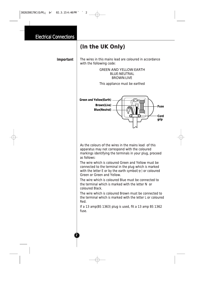 First page image of the manual for GR-389 SVQ