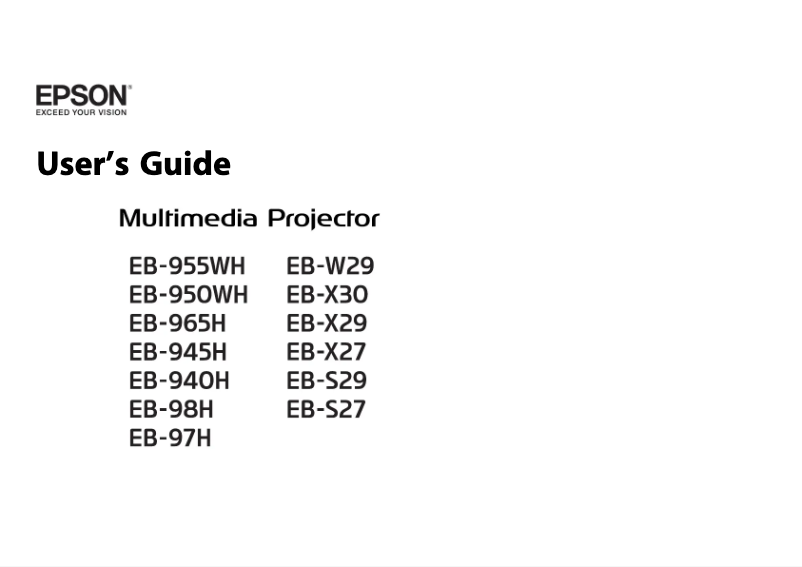 Page 1 de la notice Manuel utilisateur Epson EB-945H
