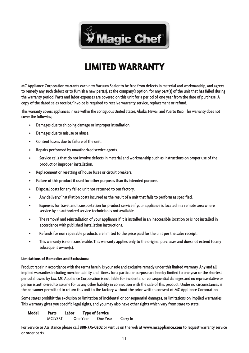 First page image of the manual for MCLVSRT