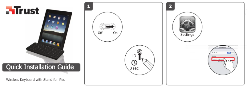 Page 1 of the manual User Manual Trust Wireless Keyboard with Stand for iPad 17810