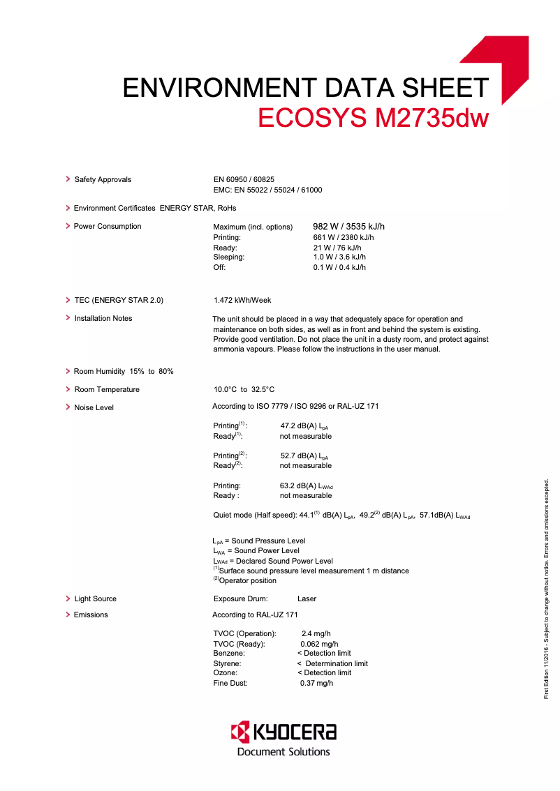 First page image of the manual for Ecosys M2735dw