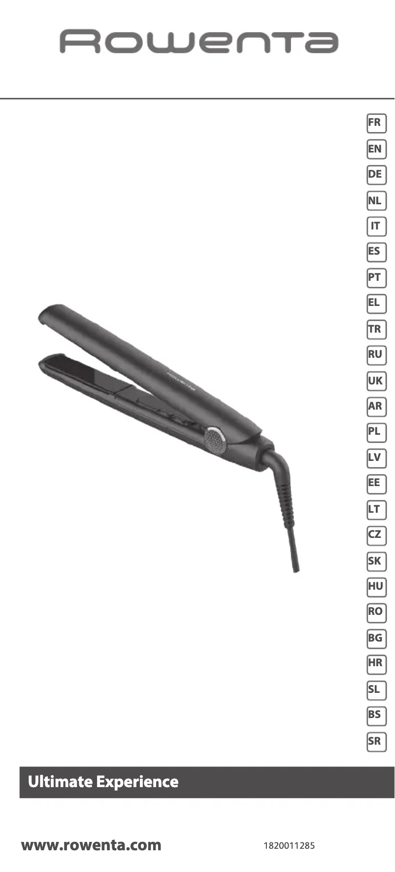 Page 1 of the manual User Manual Rowenta Ultimate Experience SF8230