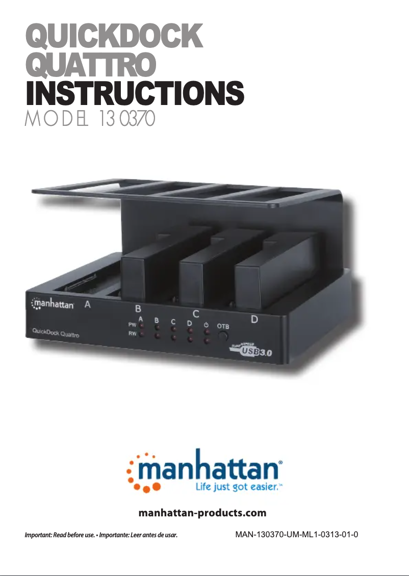 Page 1 of the manual User Manual Manhattan QuickDock Quattro