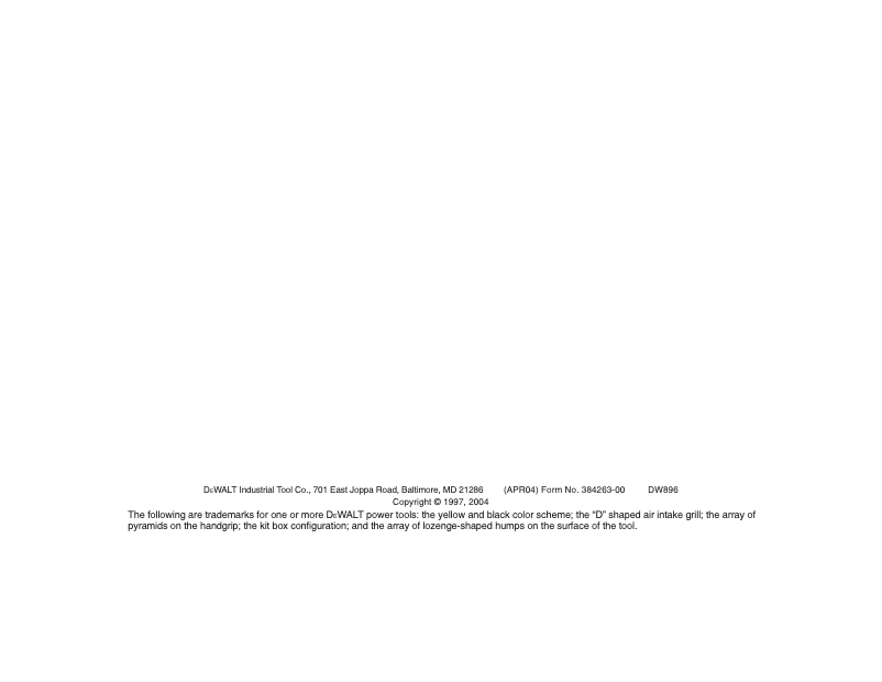 Page 1 of the manual User Manual DeWalt DW896