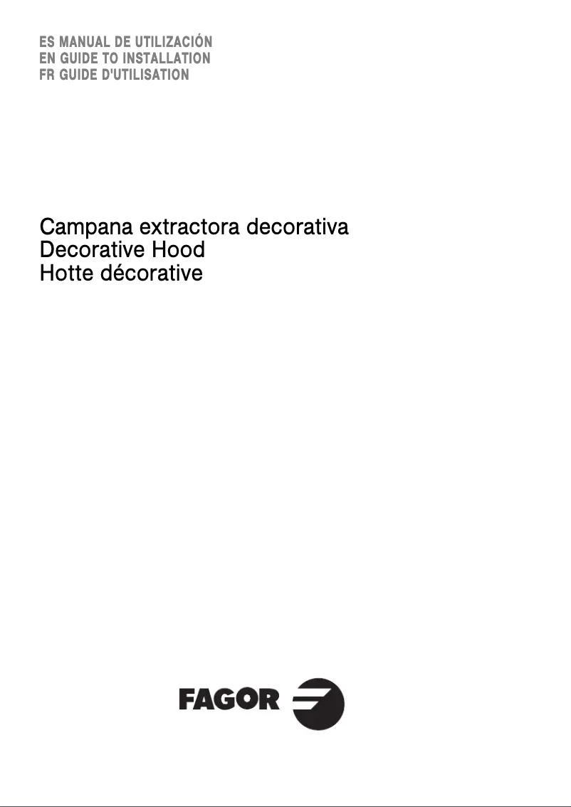 Page 1 of the manual User Manual Fagor 9CFD90B