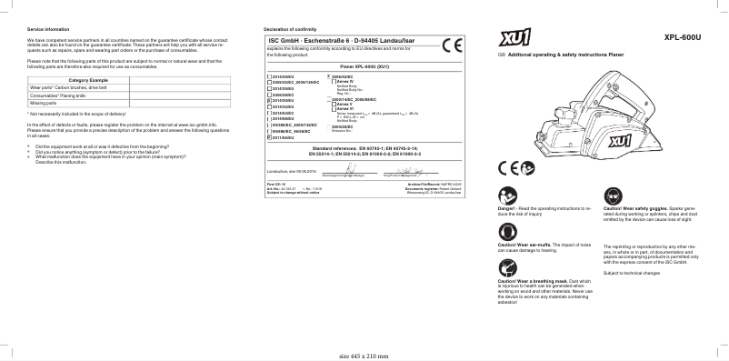 First page image of the manual for XPL-600U