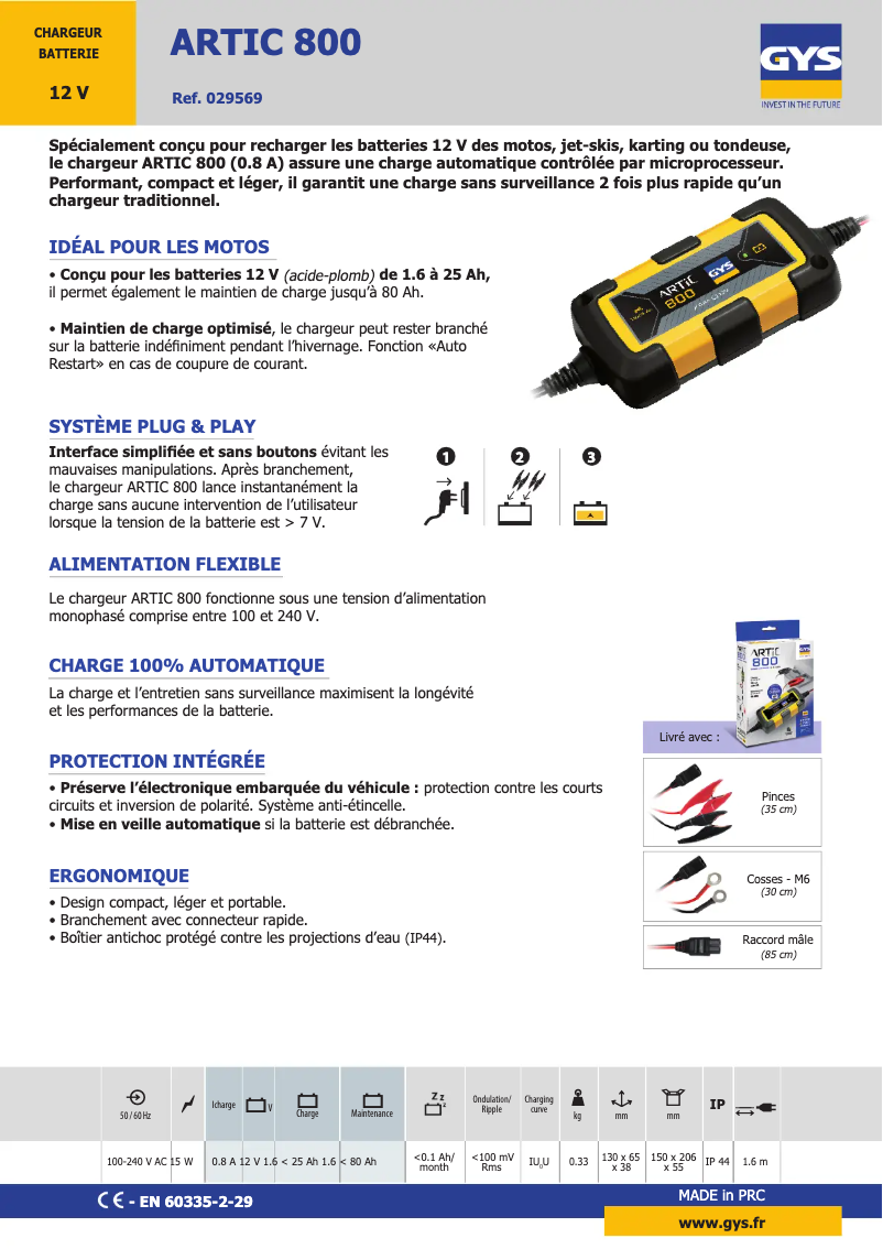 First page image of the manual for Artic 800