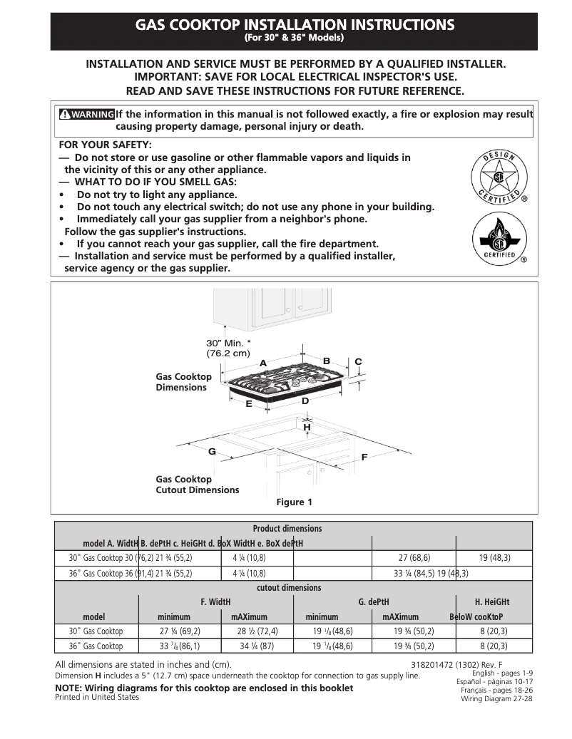 Page 1 of the manual Installation Guide Electrolux EW36GC55GS