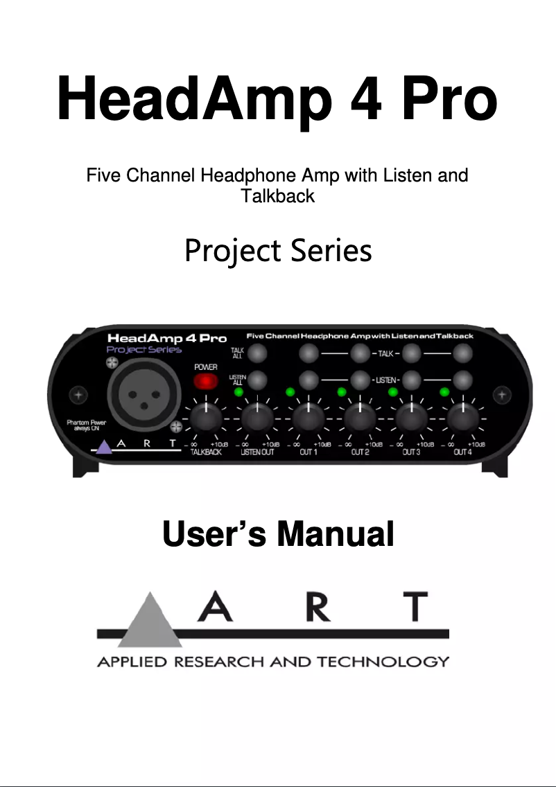 First page image of the manual for HeadAmp 4 Pro