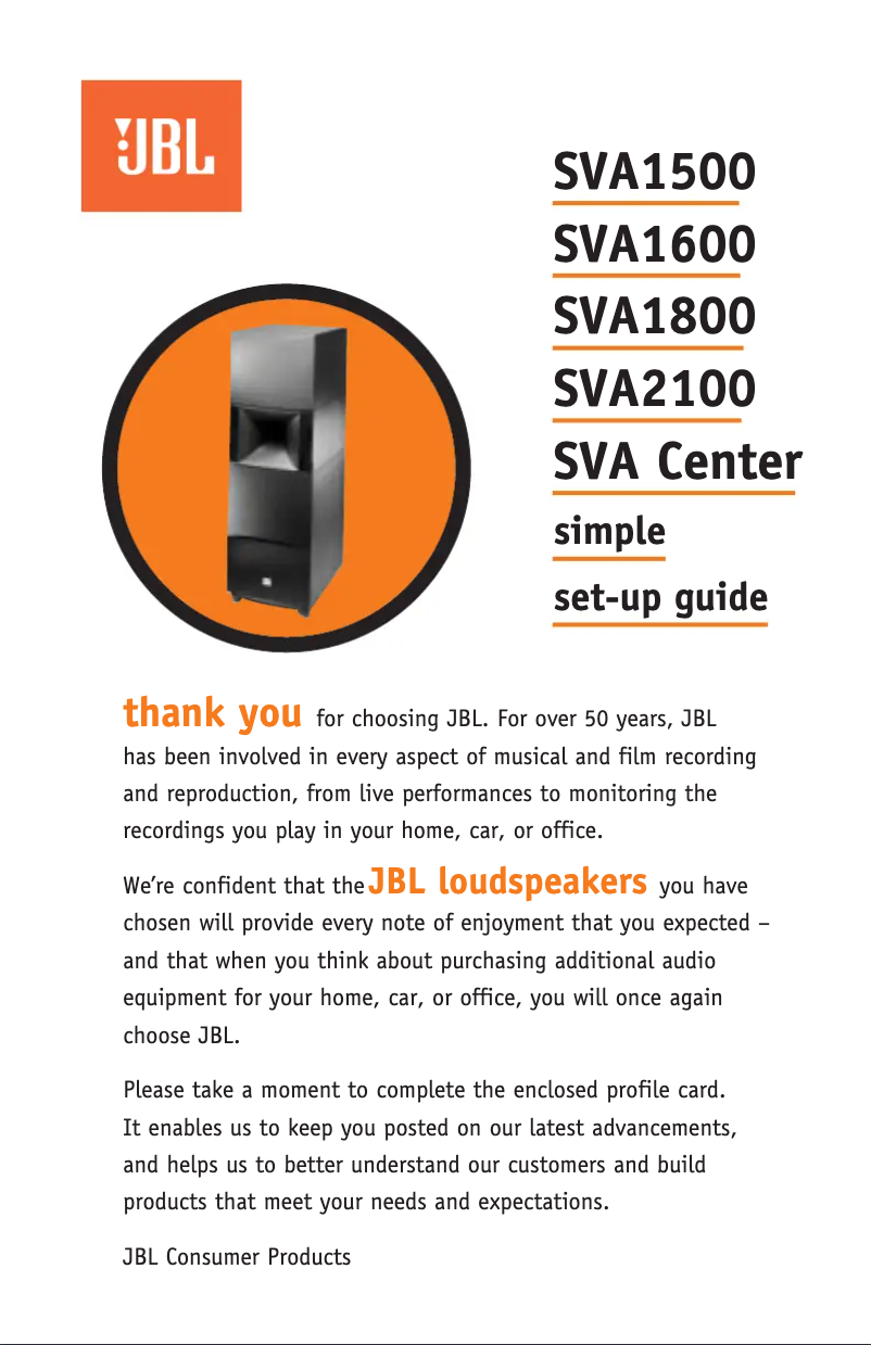 First page image of the manual for SVA1600