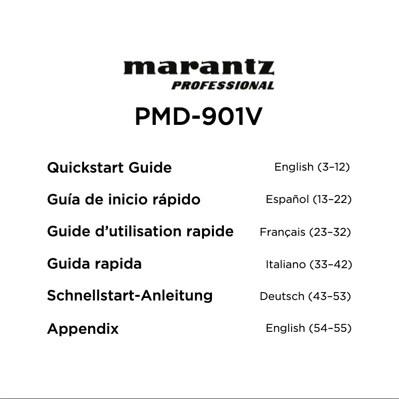 First page image of the manual for PMD-901V