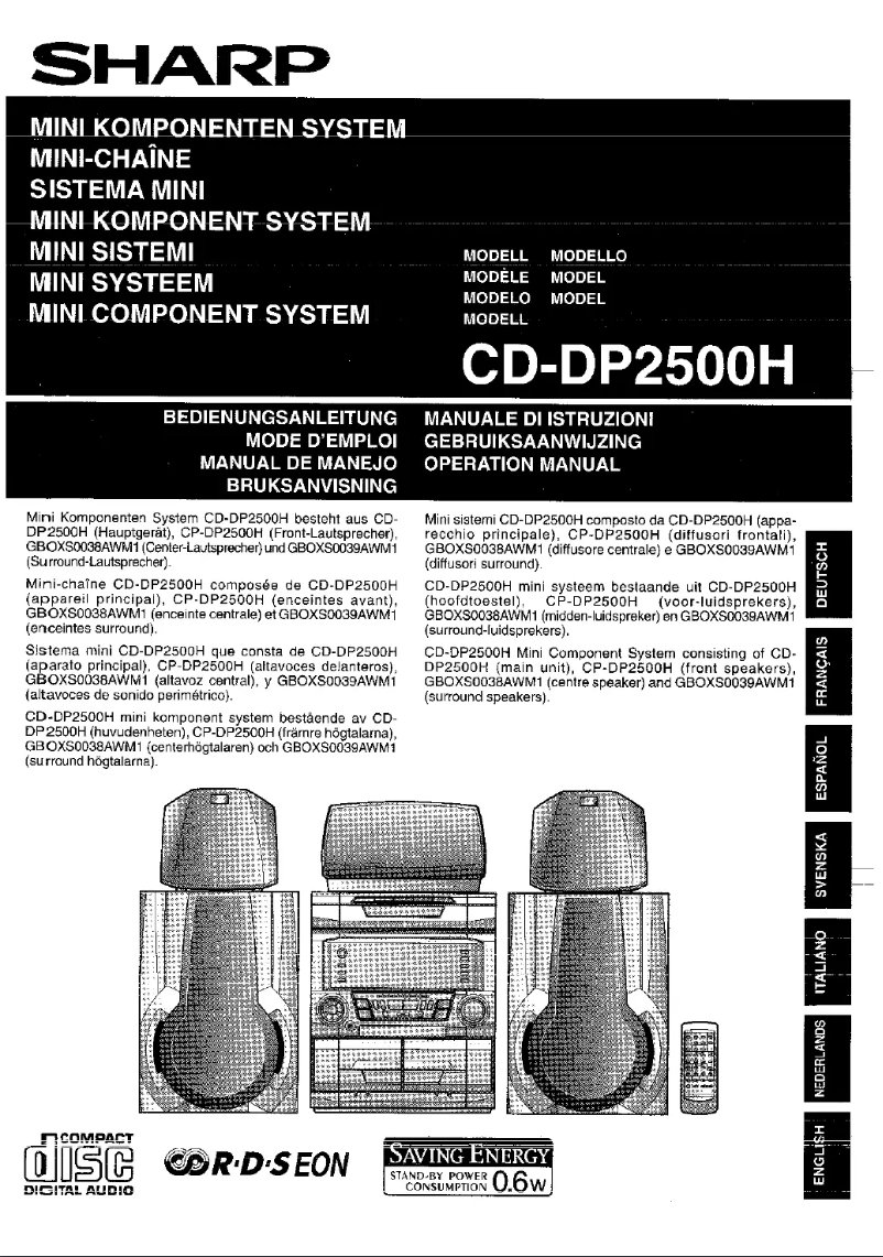 First page image of the manual for CD-DP2500H