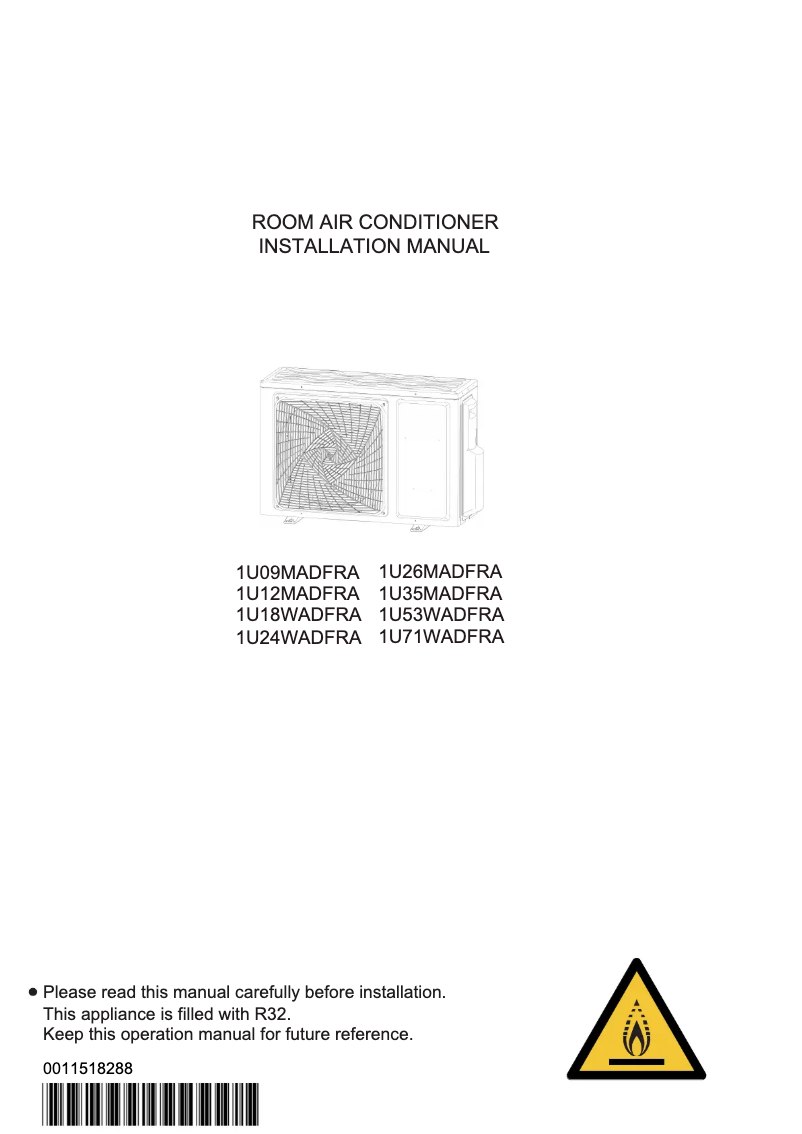 Page 1 of the manual Installation Guide Haier AS35PBDHRA