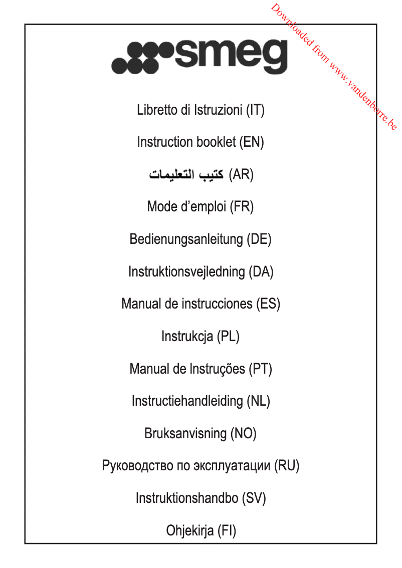 Page 1 of the manual User Manual Smeg KPF9