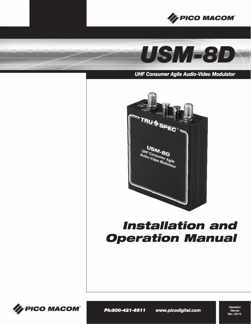 First page image of the manual for USM-8D