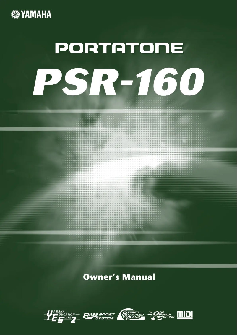 Page 1 of the manual User Manual Yamaha Portatone PSR-160