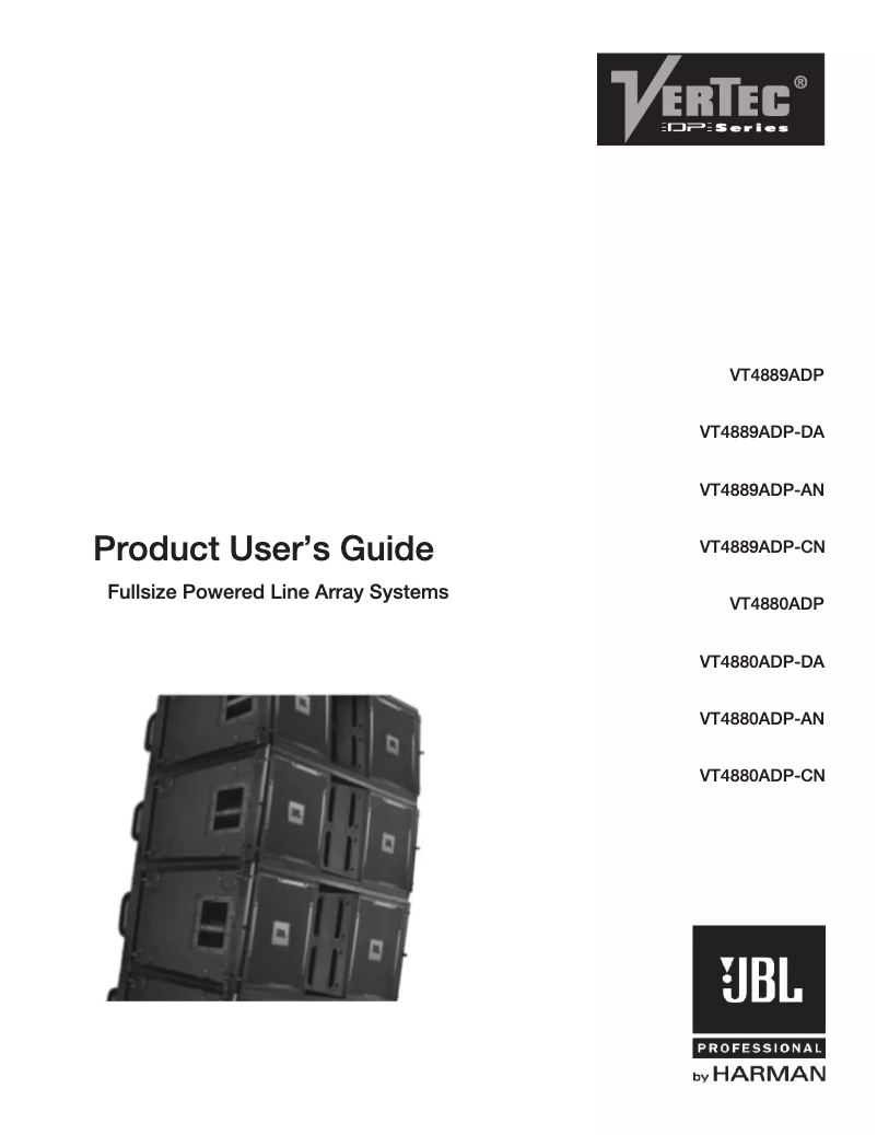 Page 1 of the manual User Manual JBL VT4880ADP-DA