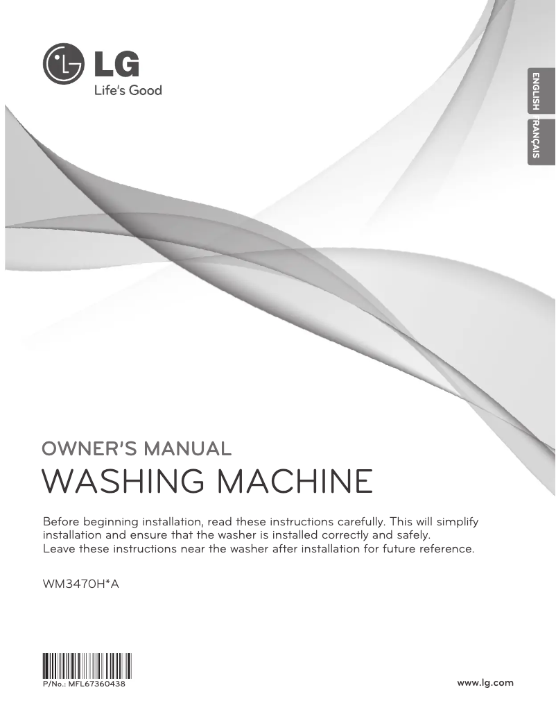Page 1 of the manual User Manual LG WM3470HVA