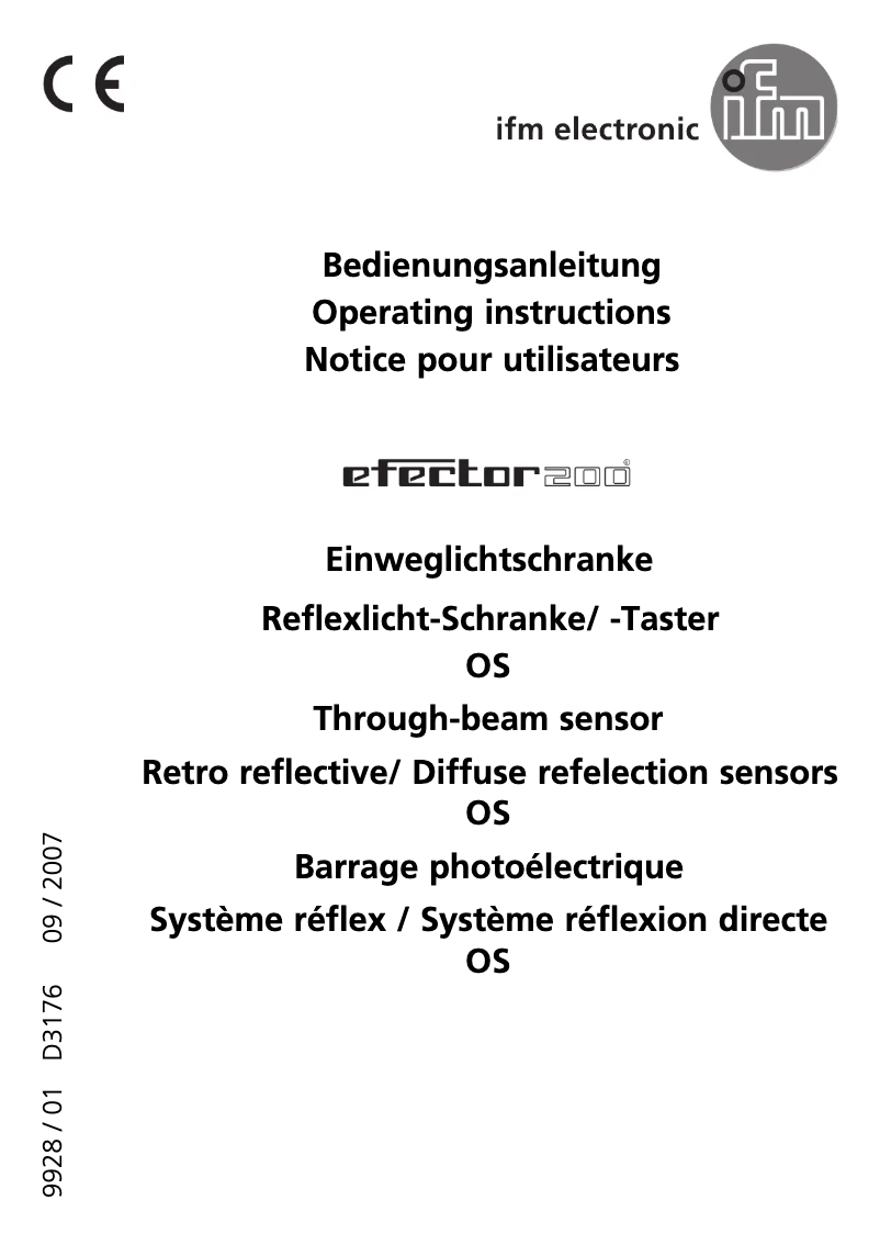 Page 1 of the manual User Manual IFM OS5036
