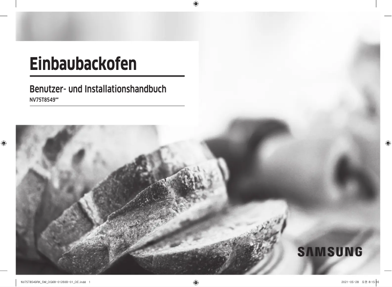 First page image of the manual for NV75T8549RK