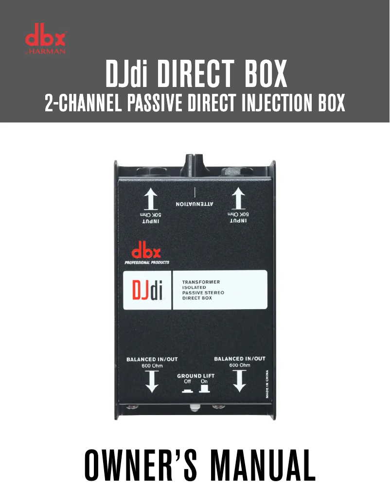 Page 1 de la notice Manuel utilisateur DBX DJdi