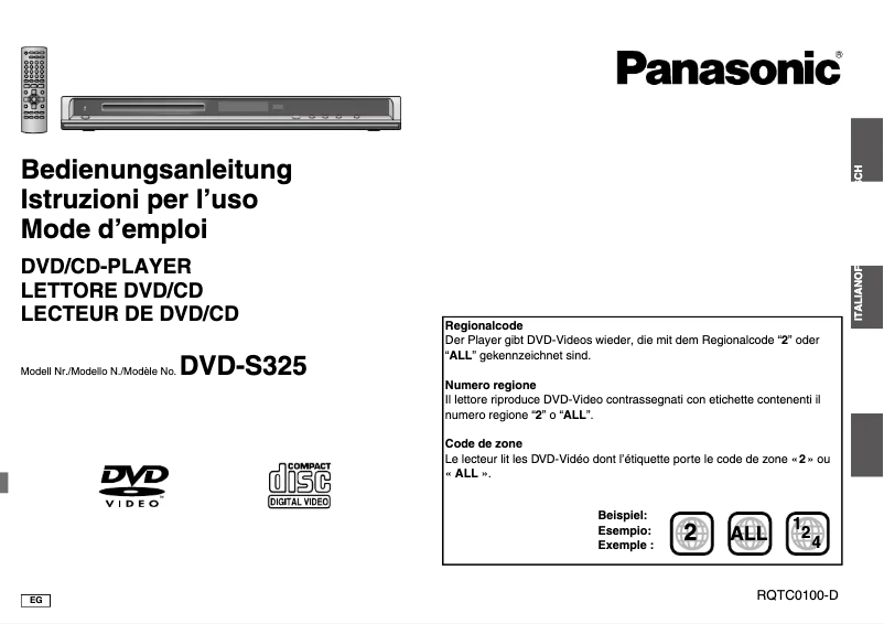 First page image of the manual for DVD-S325