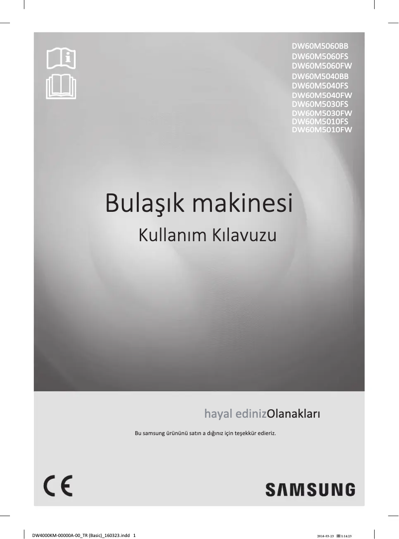 First page image of the manual for DW60M5030FS