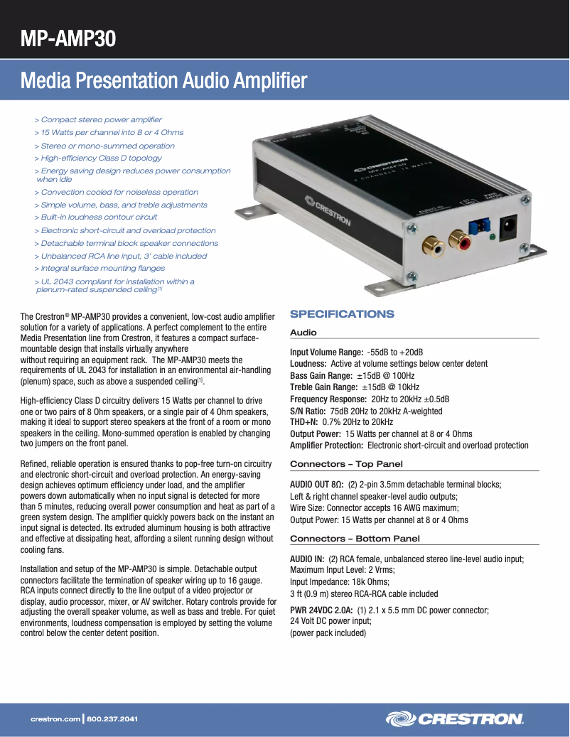 Image de la première page du manuel de l'appareil MP-AMP30