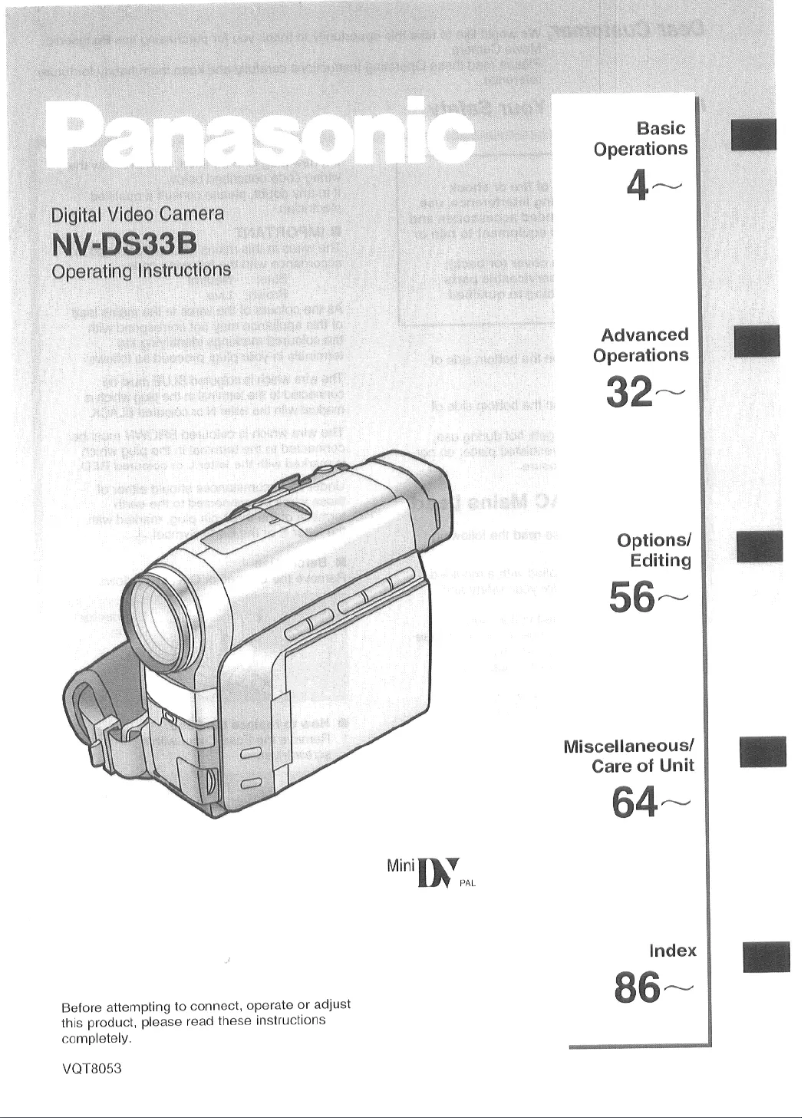 First page image of the manual for NV-DS33