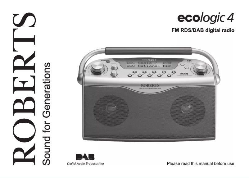 Page 1 of the manual User Manual Roberts ECOLOGIC 4