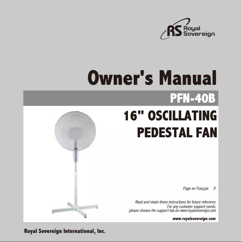 Page 1 of the manual User Manual Royal Sovereign PFN-40B