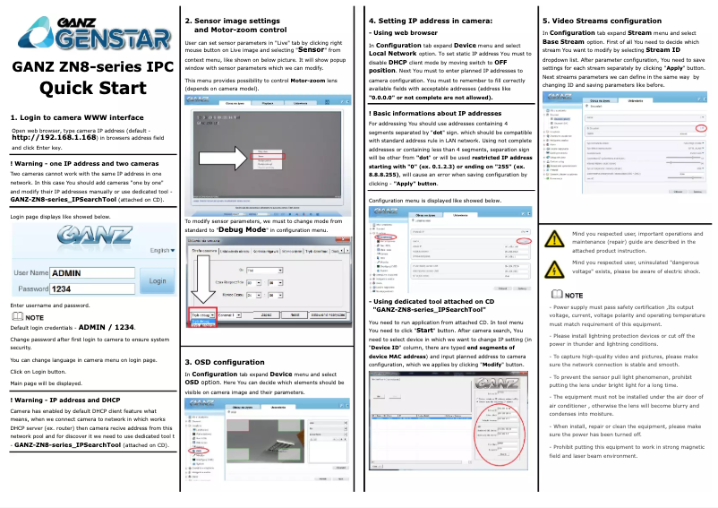Page 1 of the manual User Manual Ganz Genstar ZN8-M4NTFN4L
