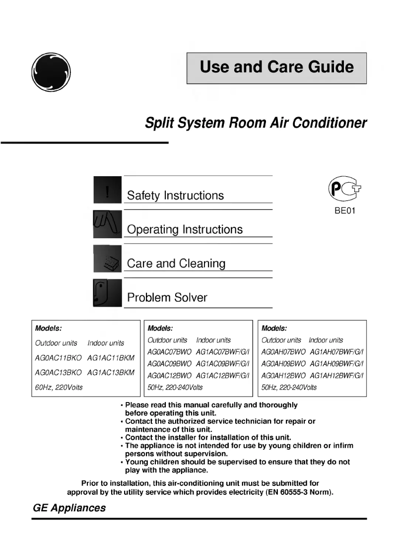 First page image of the manual for LS-B0960CE